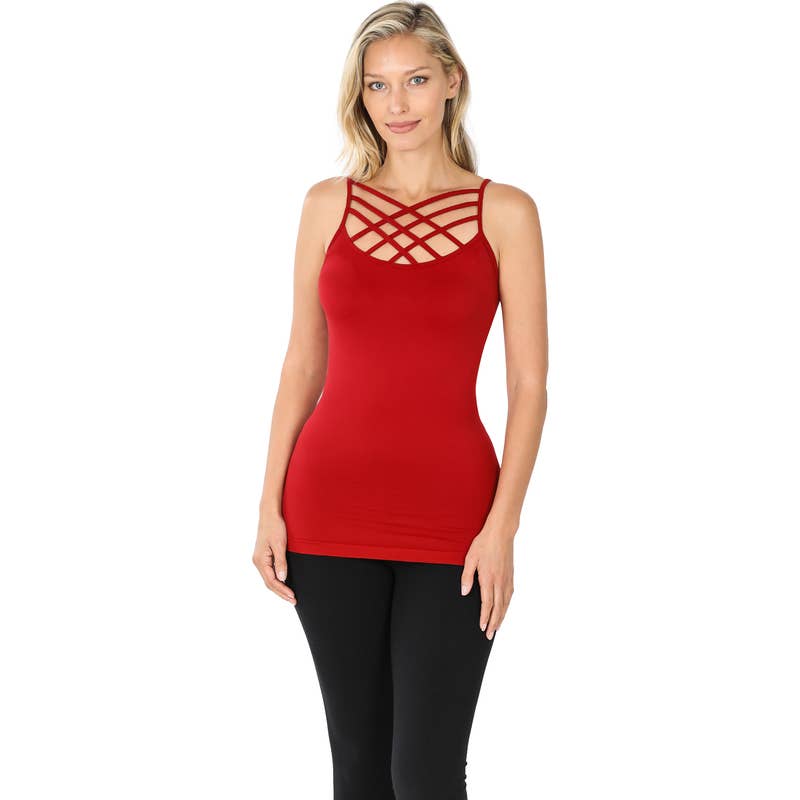 Seamless Triple Criss Cross Front Cami: LTOLIVE-69263 / S/M