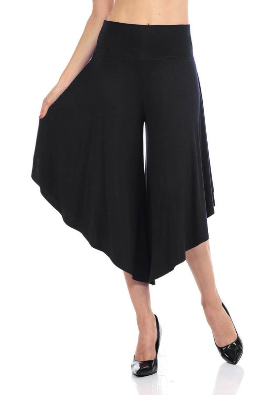 Draping layer foldover pants: BLACK-47134 / XL