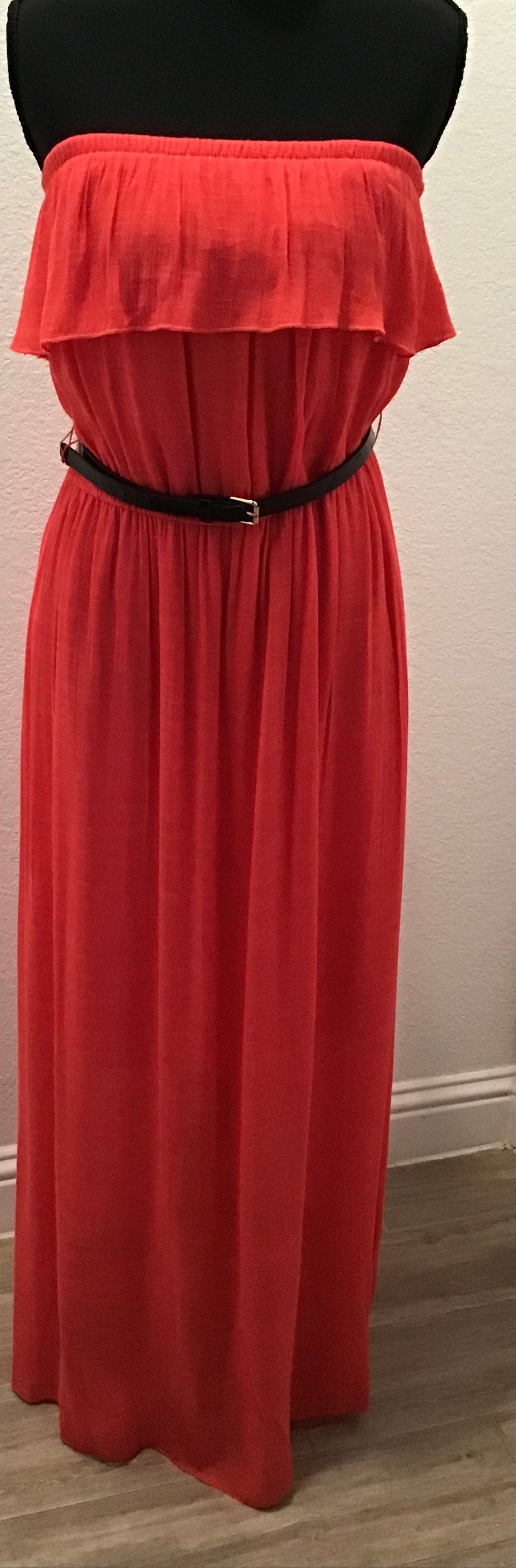 Coral off the shoulder maxi dress/Size 2X