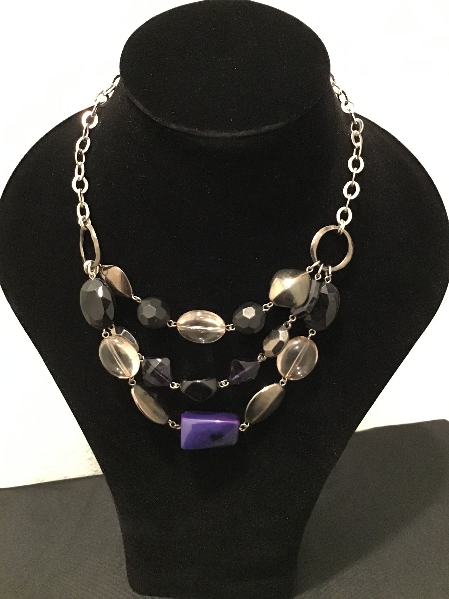 Layered multi stone/color necklace