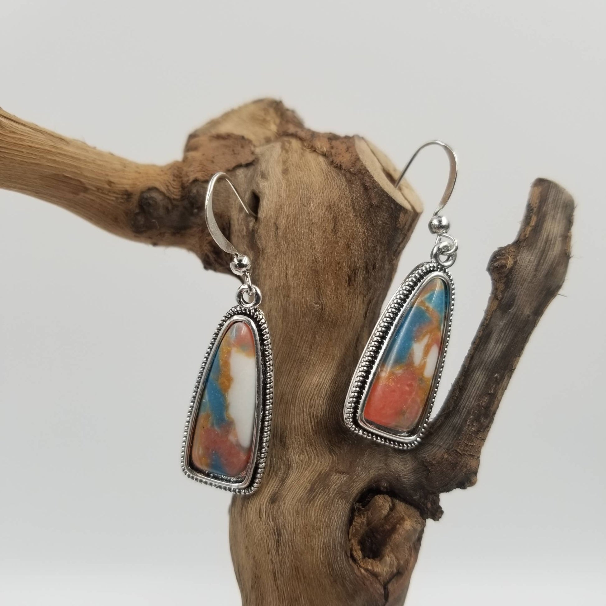 Antique Colorful Natural Turquoise Earrings