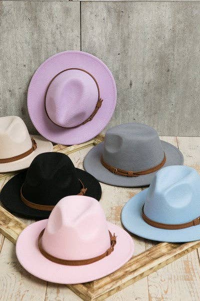 A VINTAGE CLASSIC FEDORA HAT BROWN TIE TRIM | 40HW304: CAMEL
