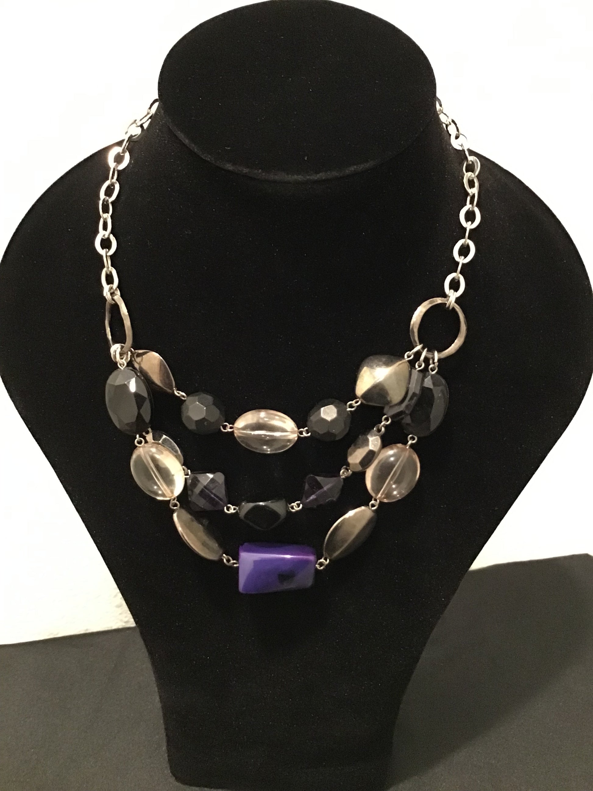 Layered multi stone/color necklace