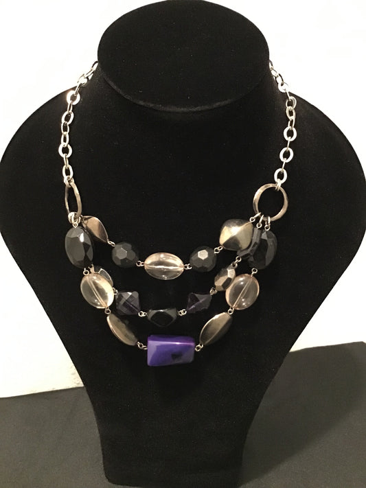Layered multi stone/color necklace