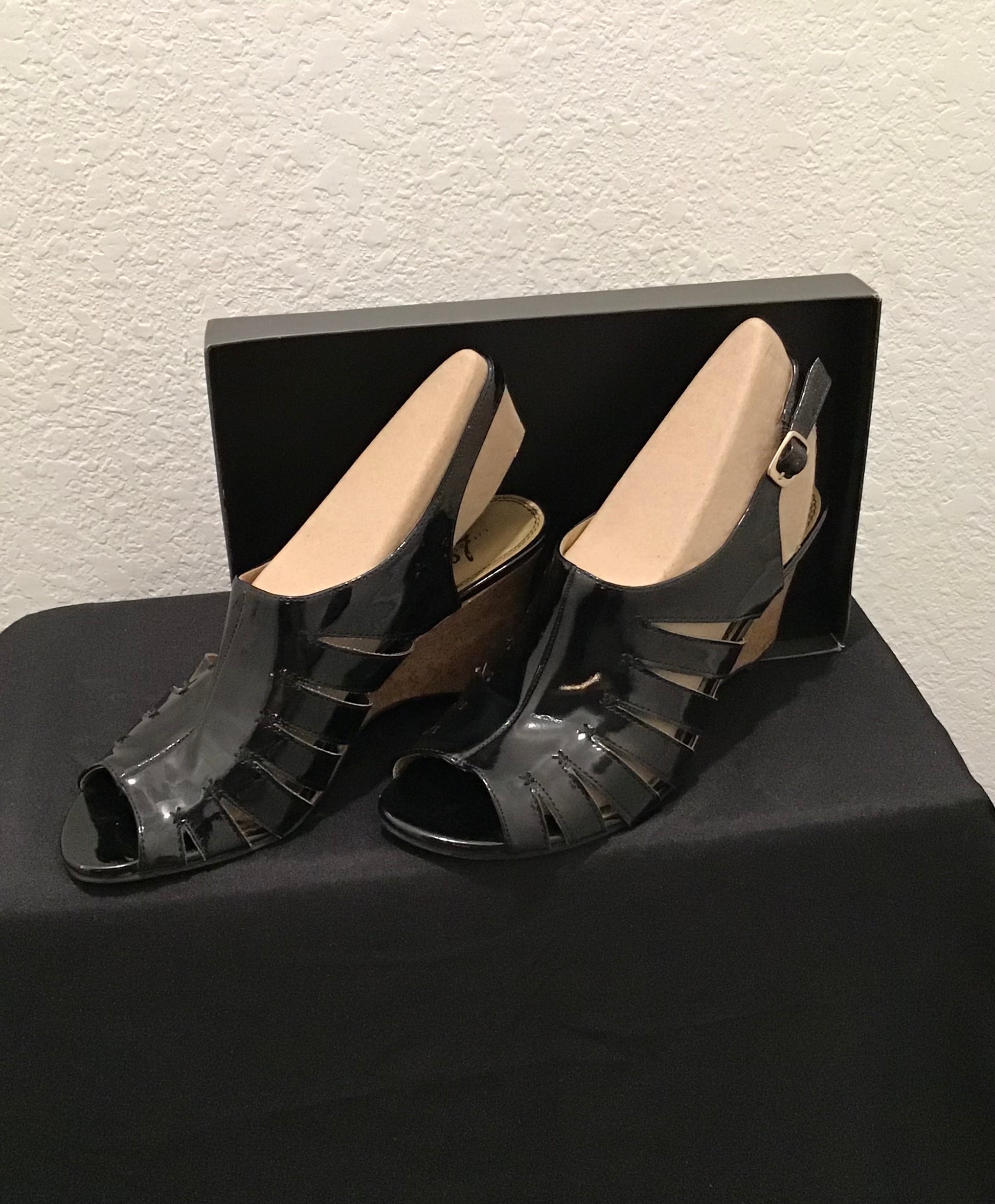 Blk Patton leather wedge / S 10M