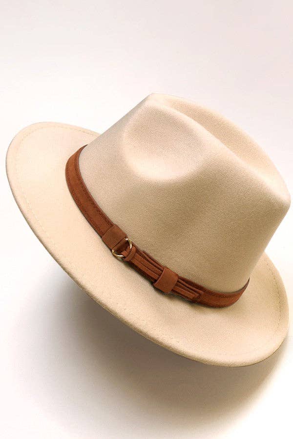 A VINTAGE CLASSIC FEDORA HAT BROWN TIE TRIM | 40HW304: BLACK
