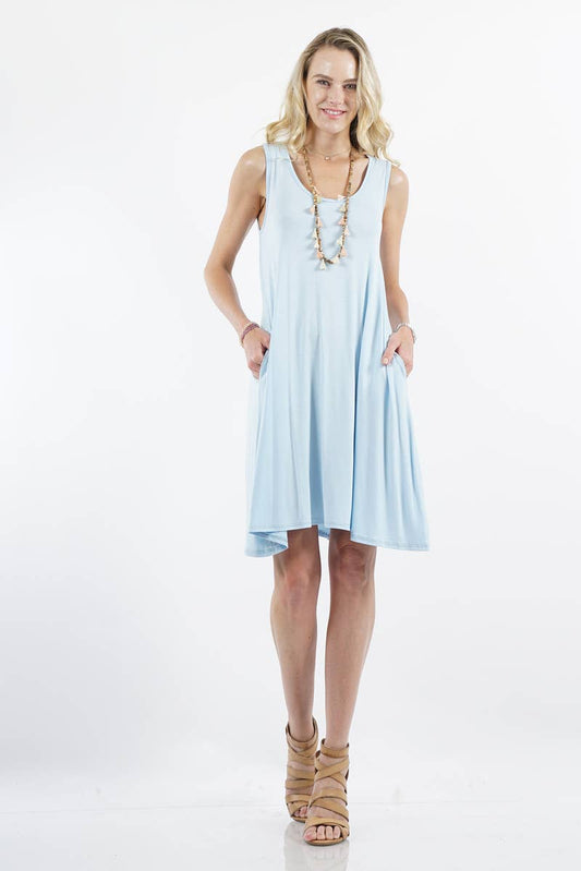 Side Pocket Dress As Shown: SlateBlue-4114 / L