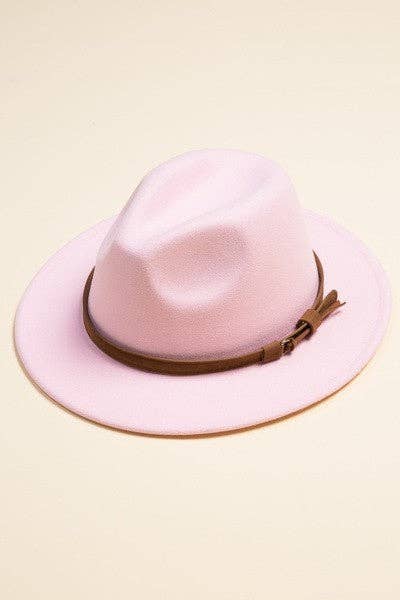 A VINTAGE CLASSIC FEDORA HAT BROWN TIE TRIM | 40HW304: BLACK